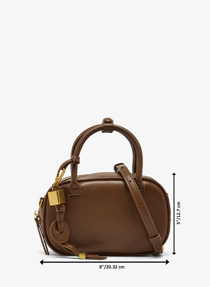 Ella Brown Circular Crossbody With Top Handle for Women | Best Price UAE
